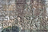 Angkor Thom - Bayon temple, bas-reliefs of the third enclosure, south wall 